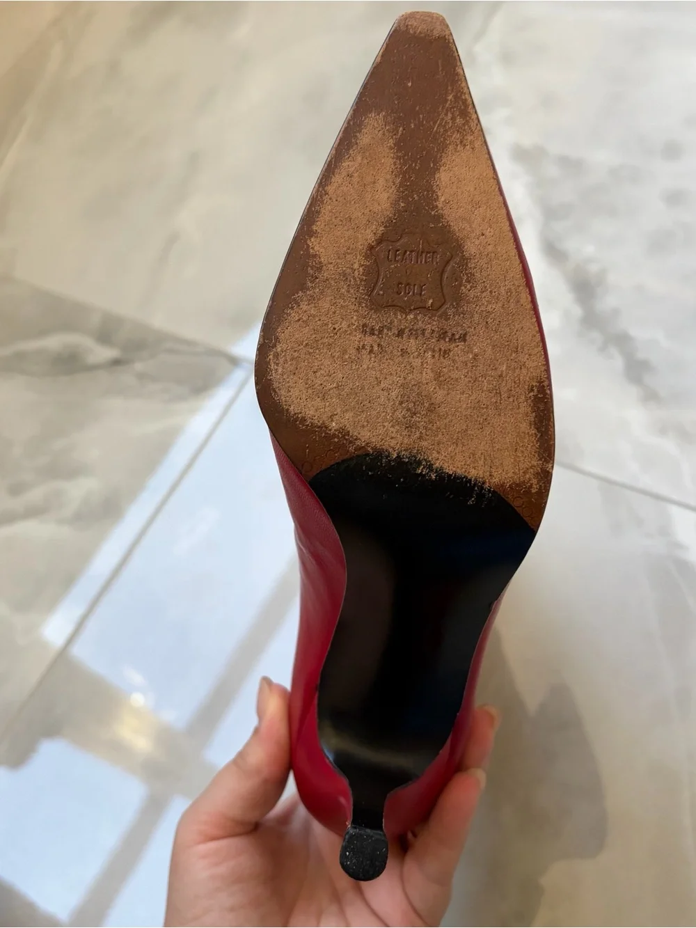 Stuart Weitzman Red Leather Pointed Toe Ankle Booties 7.5 B Stiletto Heel Spain